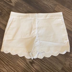 Loft Scalloped White Shorts